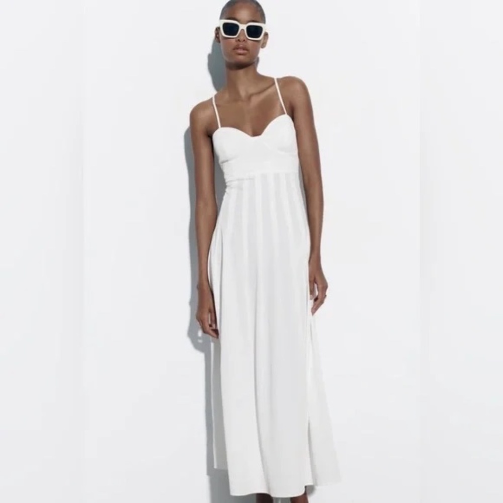 NWT Zara Poplin Midi Dress, sz Small